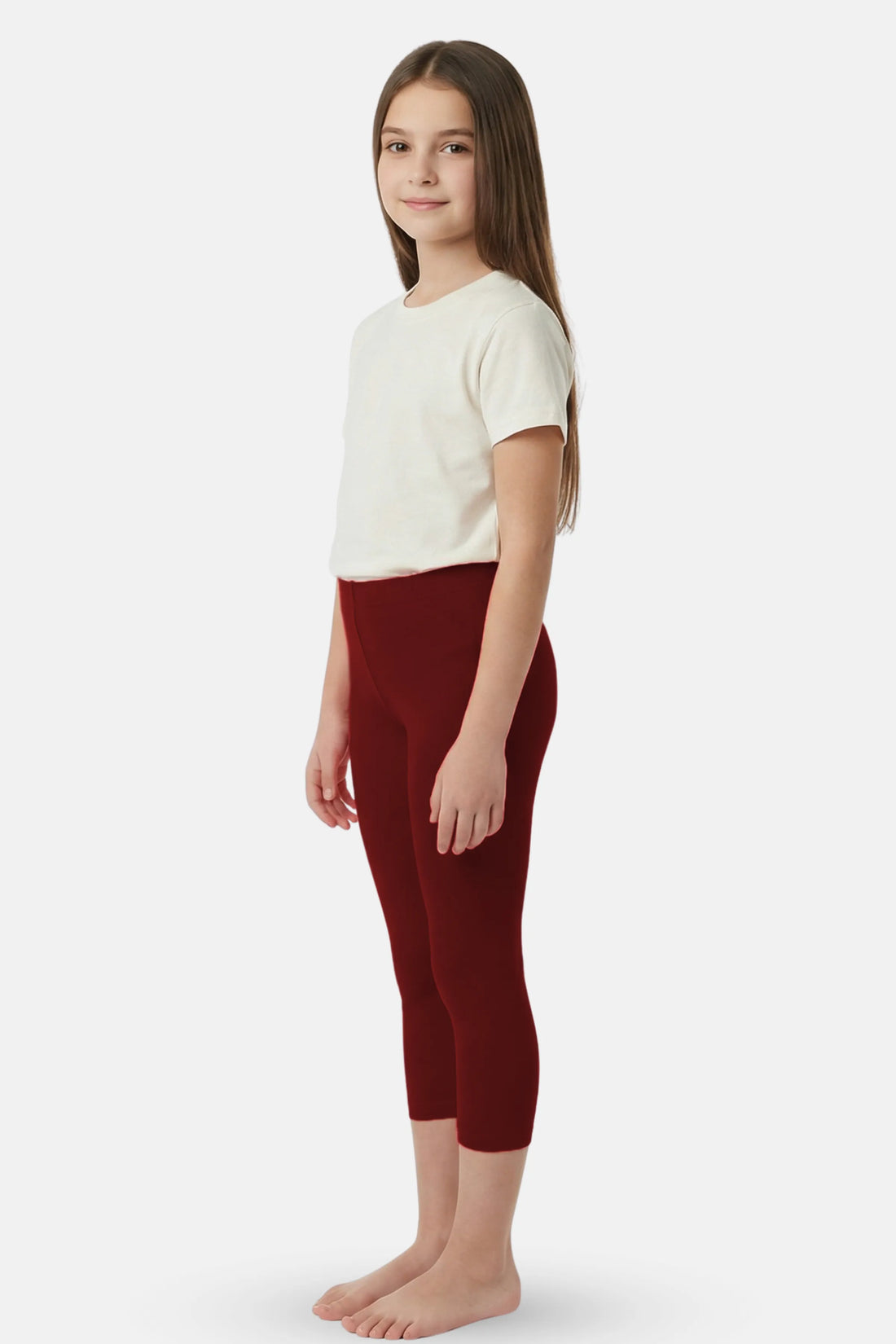 cropped leggings for teen girls- product image -Maroon