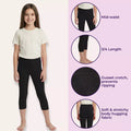 3/4 Length Leggings For Teens Features-Black