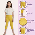 3/4 Length Leggings For Teens Features-Yellow