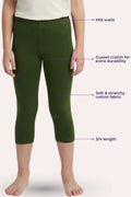 3/4th Teens Leggings -colour-Green