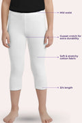 Teen girls cropped leggings -feature image -White