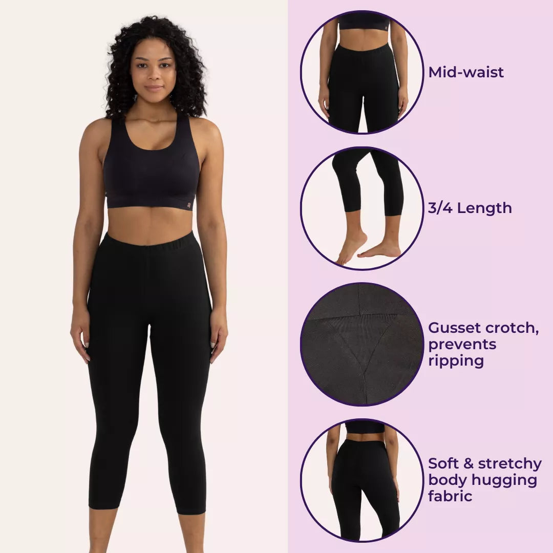 Cropped Leggings Black Color