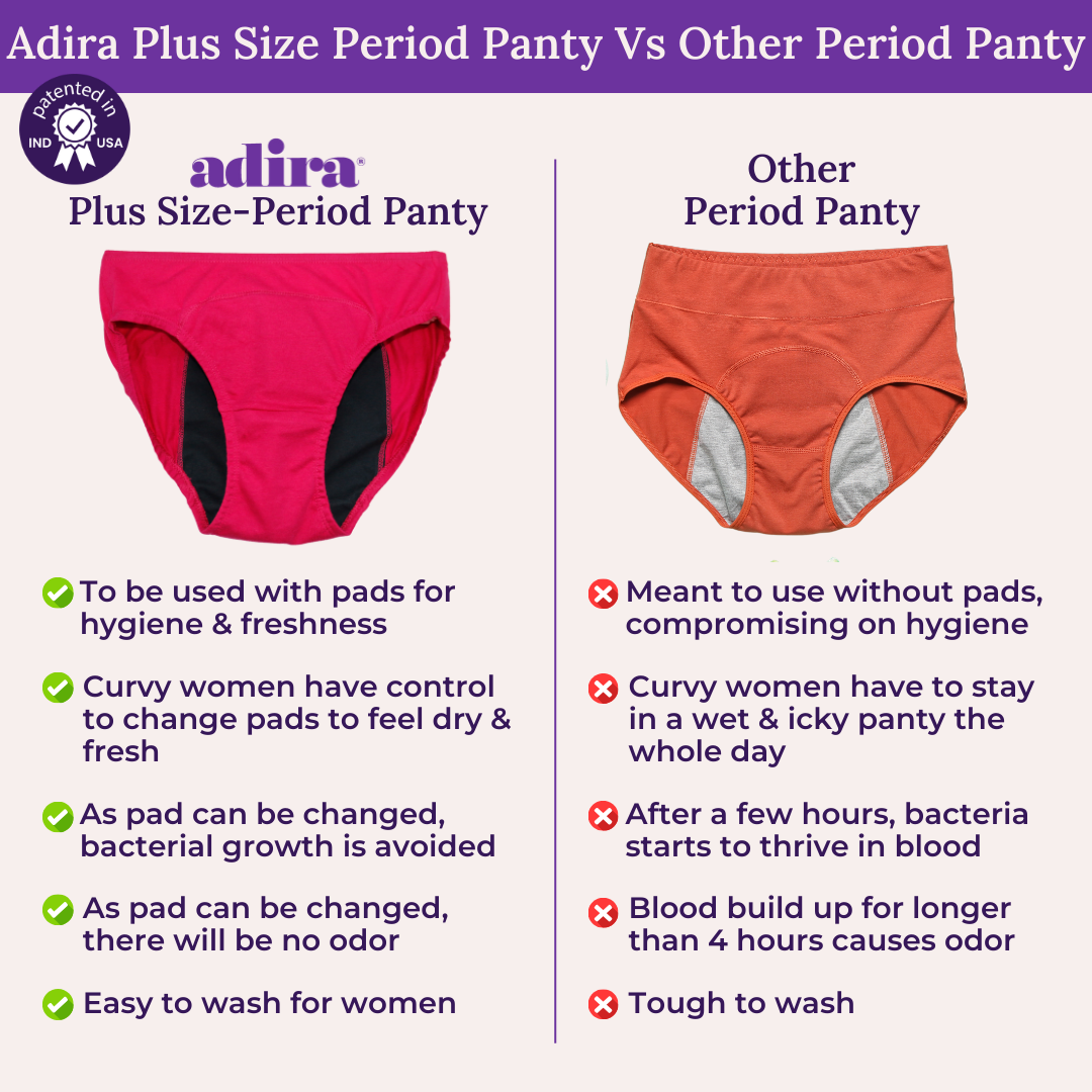 Adira Plus Size Period Panty Vs Other Period Panty