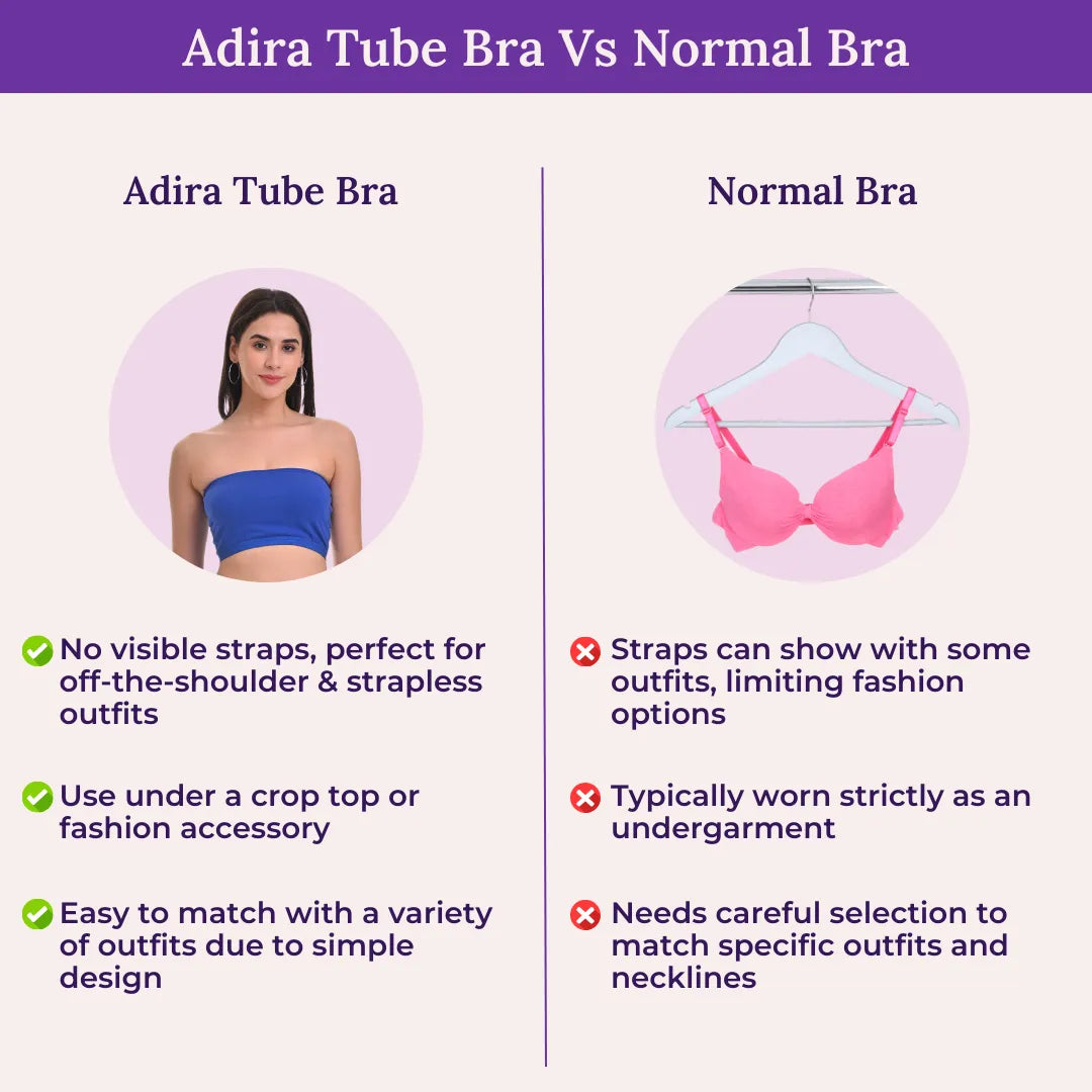 Adira Tube Bra Vs Normal Bra