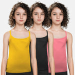 Adira Best Padded Camisole Mustard, Black & Flamingo Pink