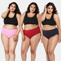 Adira Cotton Panties For Women Light Pink, Maroon & Navy Blue