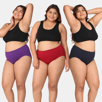 Adira Cotton Panties For Women Magenta, Maroon & Navy Blue