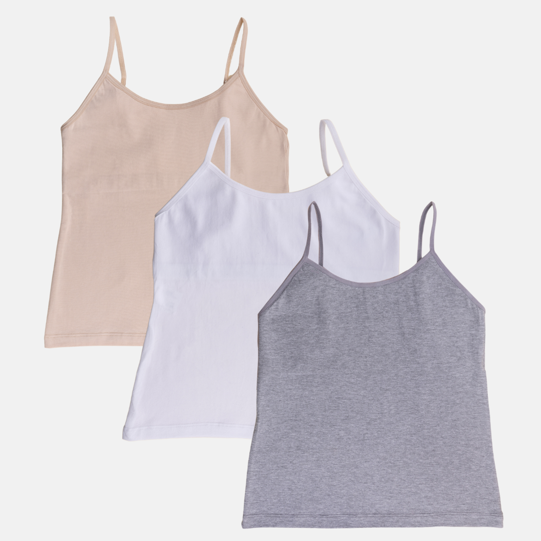 Adira Padded Cami Top Skin, White & Grey