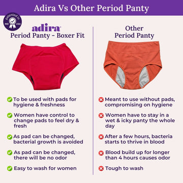 Adira Period Panty For Heavy Flow Vs Other Period Panty