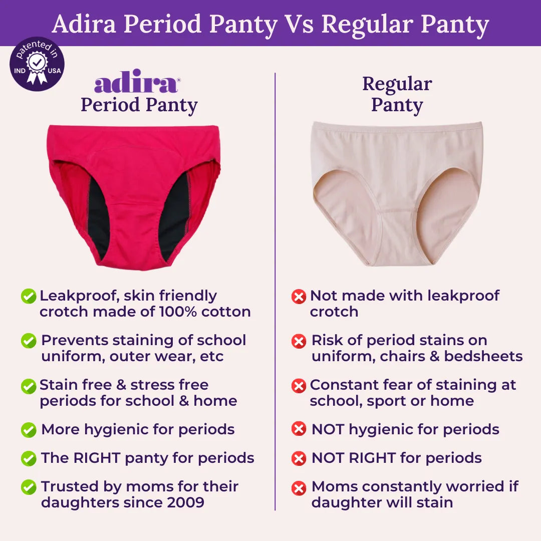 Adira Period Panty Vs Regular Panty