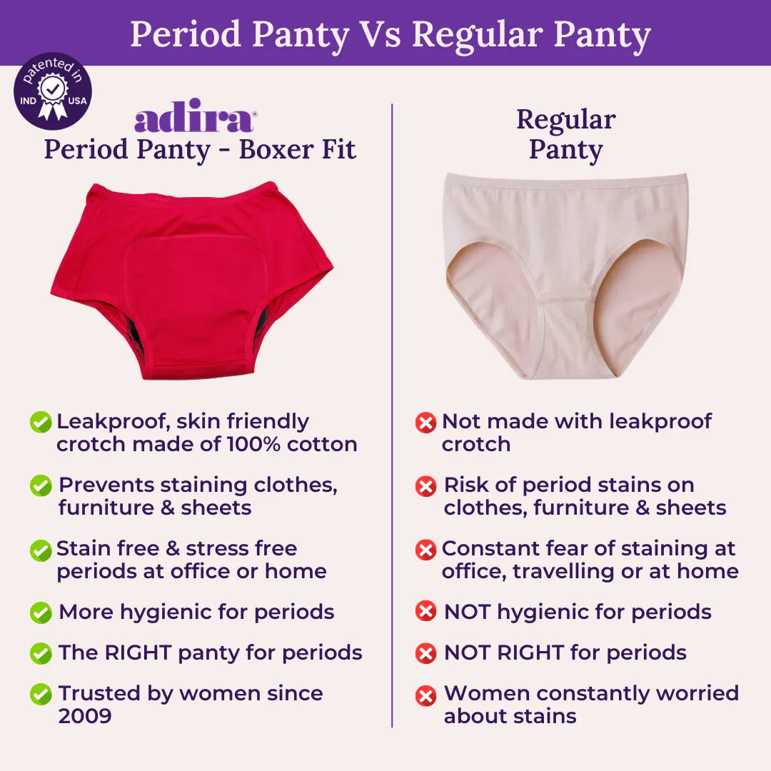 Adira Period Panty Vs Regular Panty