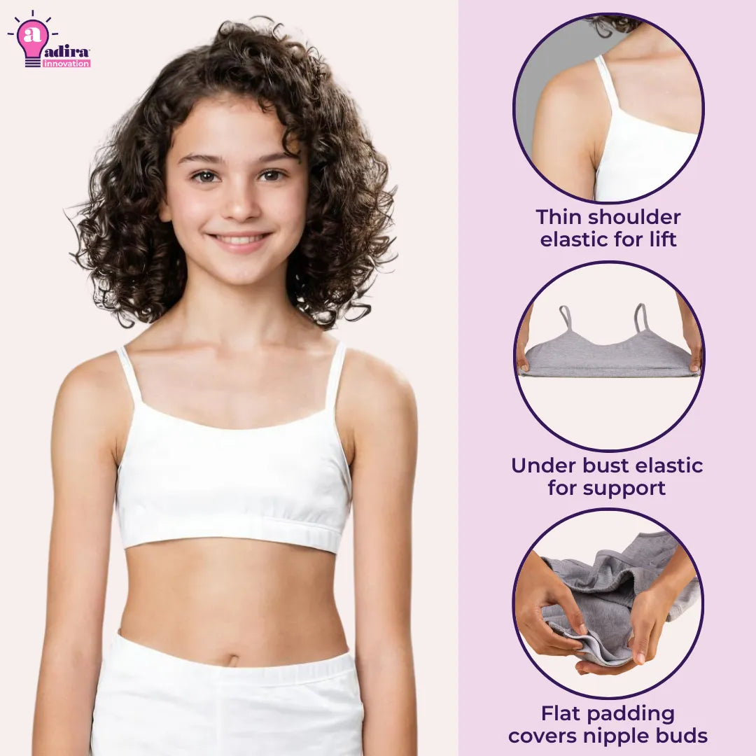 Training Bra Black, White, Skin & Grey Pack Of 4