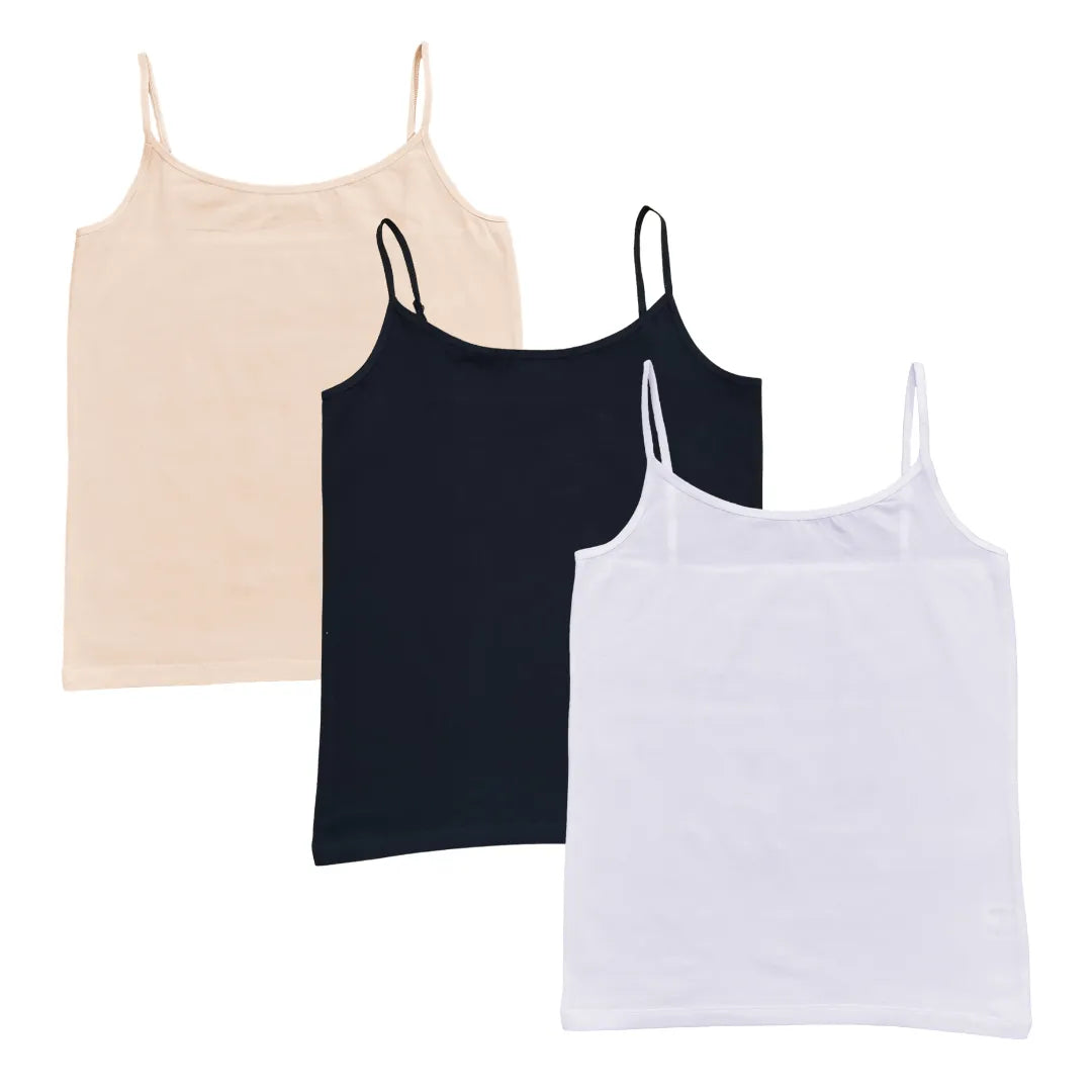 Adjustable Strap Camisoles For Elderly Skin, Black & White