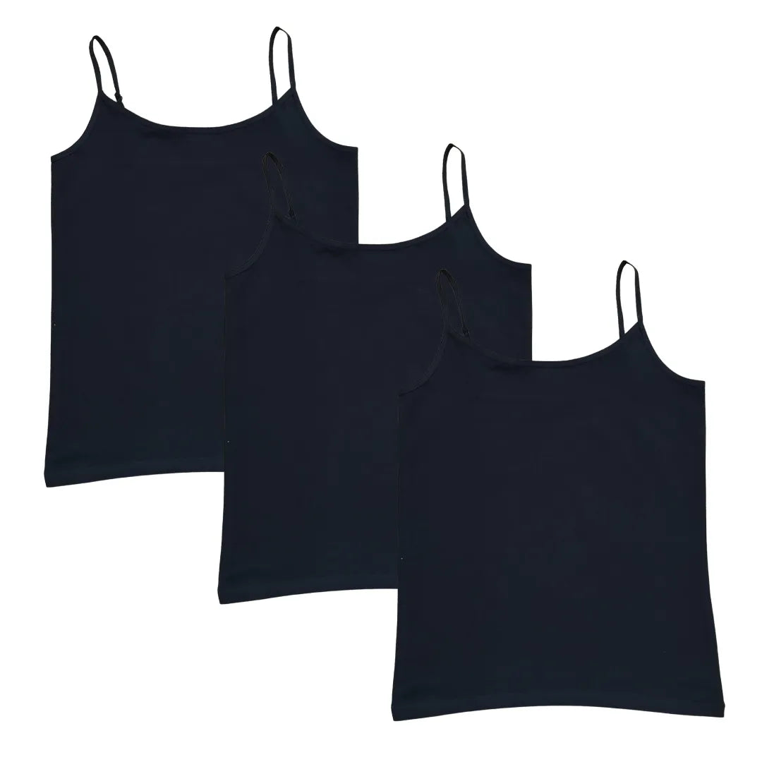 Adjustable Strap Camisoles For Senior Women Black Pack Of 3