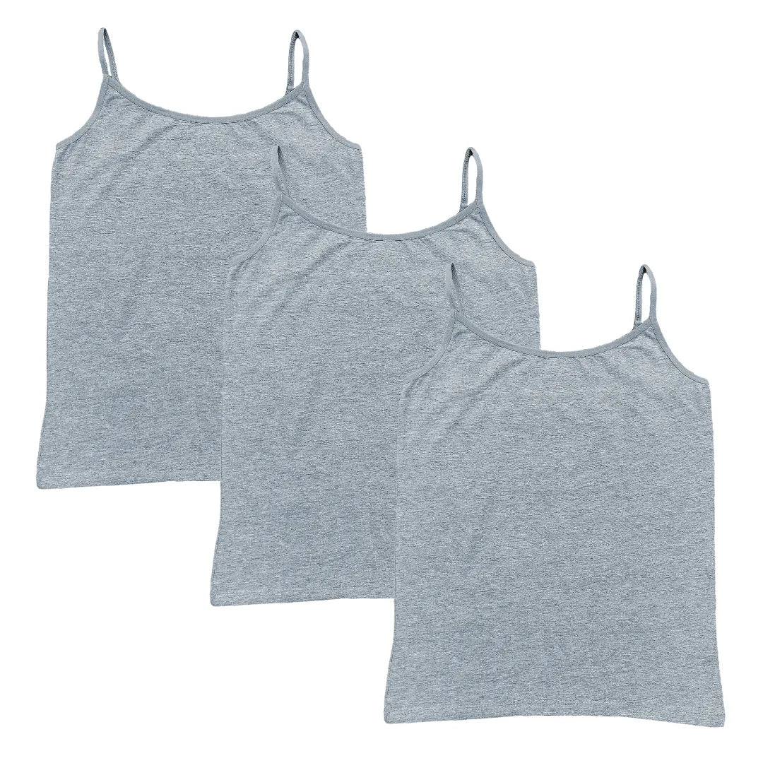 Adjustable Strap Camisoles For Seniors Grey Pack Of 3