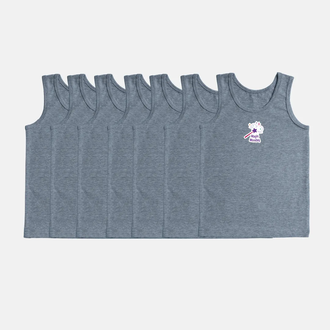 Baby Girl Sleeveless Vests Grey Pack Of 7