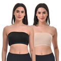 Bandeau Bra For Women Black & Skin