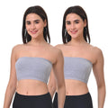 Bandeau Bra For Women Grey Pack Of 2