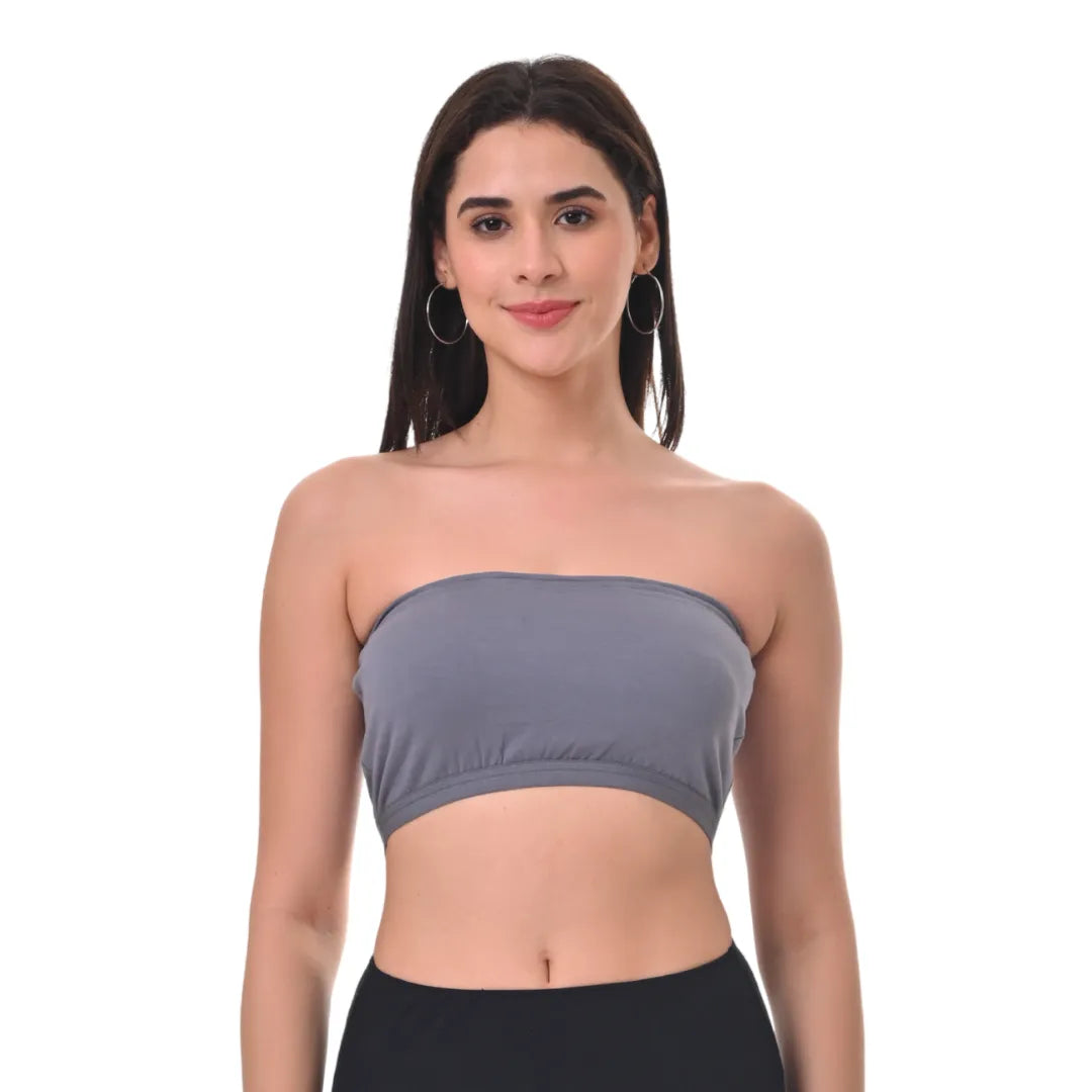 Bandeau Bra For Women Steel Grey