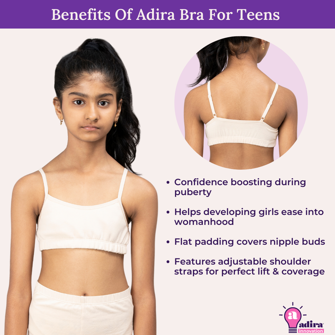 GIRLS BRA CROP top underwear Adjustable white bras Age 11 12 13 14