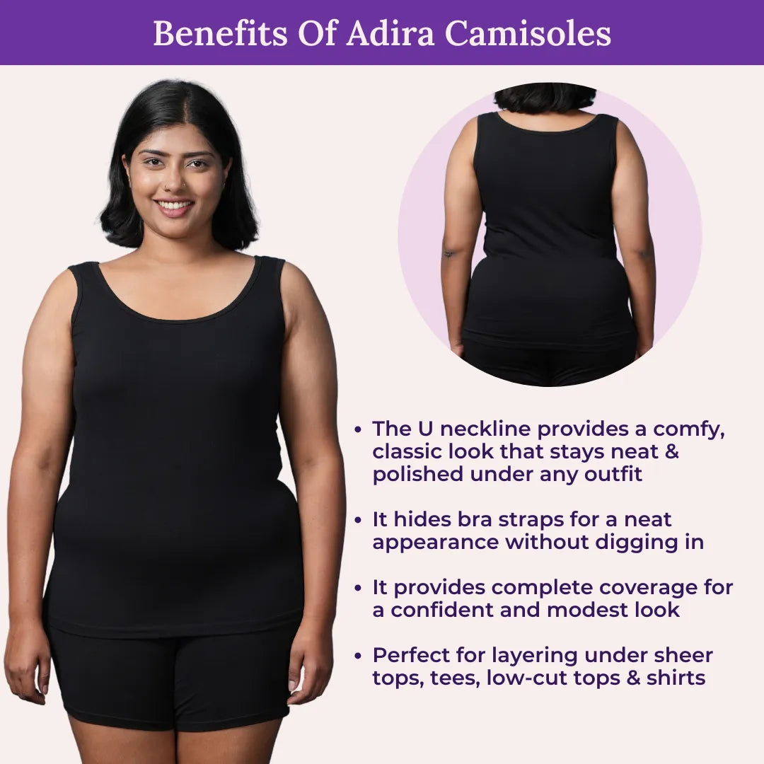 Benefits Of Adira Plus Size Camisole Wider Fabric shoulder