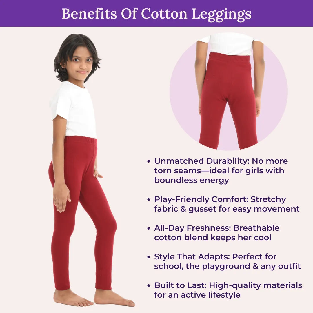 Benefits Of Cotton Leggings - Maroon