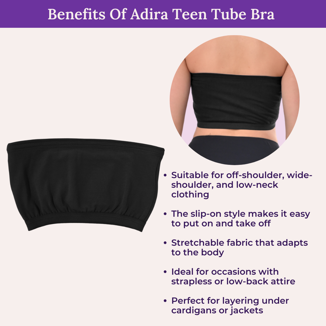 Shop Non Padded Tube Top Bra For Teens At Adira Online