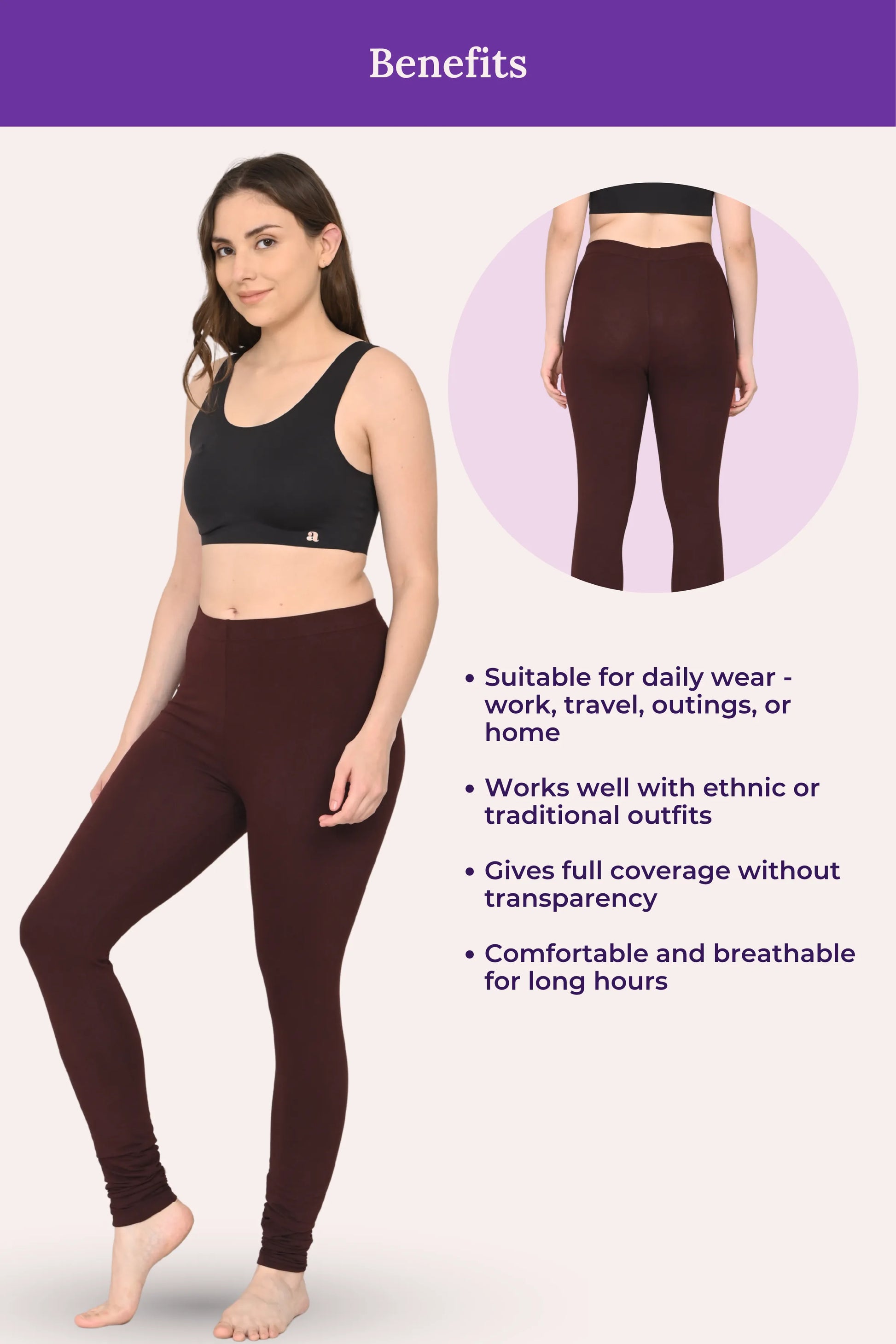 Churidar Leggings Brown color  for woman