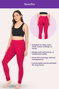 Dark Pink color churidar leggings for women