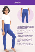 girls cotton leggings - color- Blue