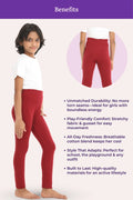 Maroon color girls cotton leggings