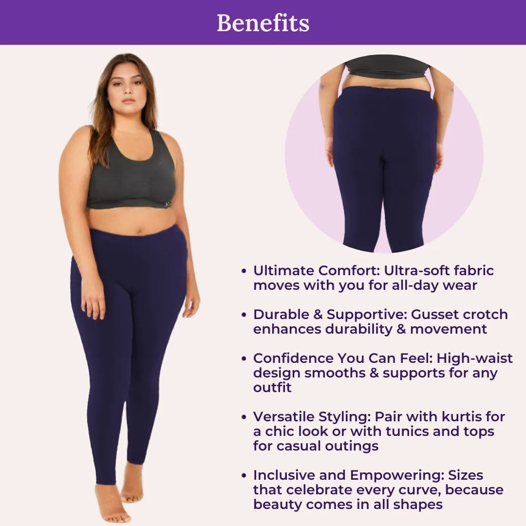 Benefits Of Cotton Leggings - Navy Blue