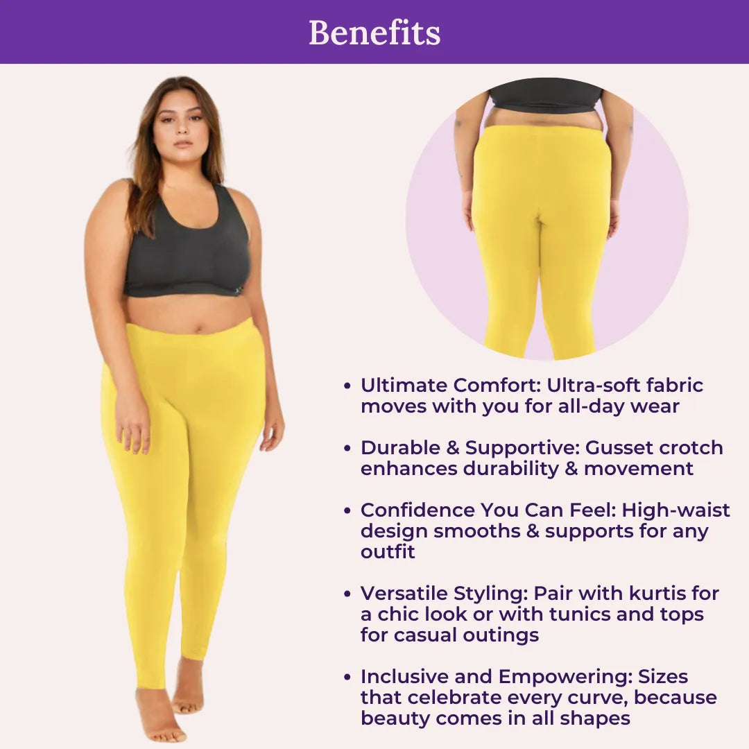 Benefits Of Cotton Leggings - Yellow