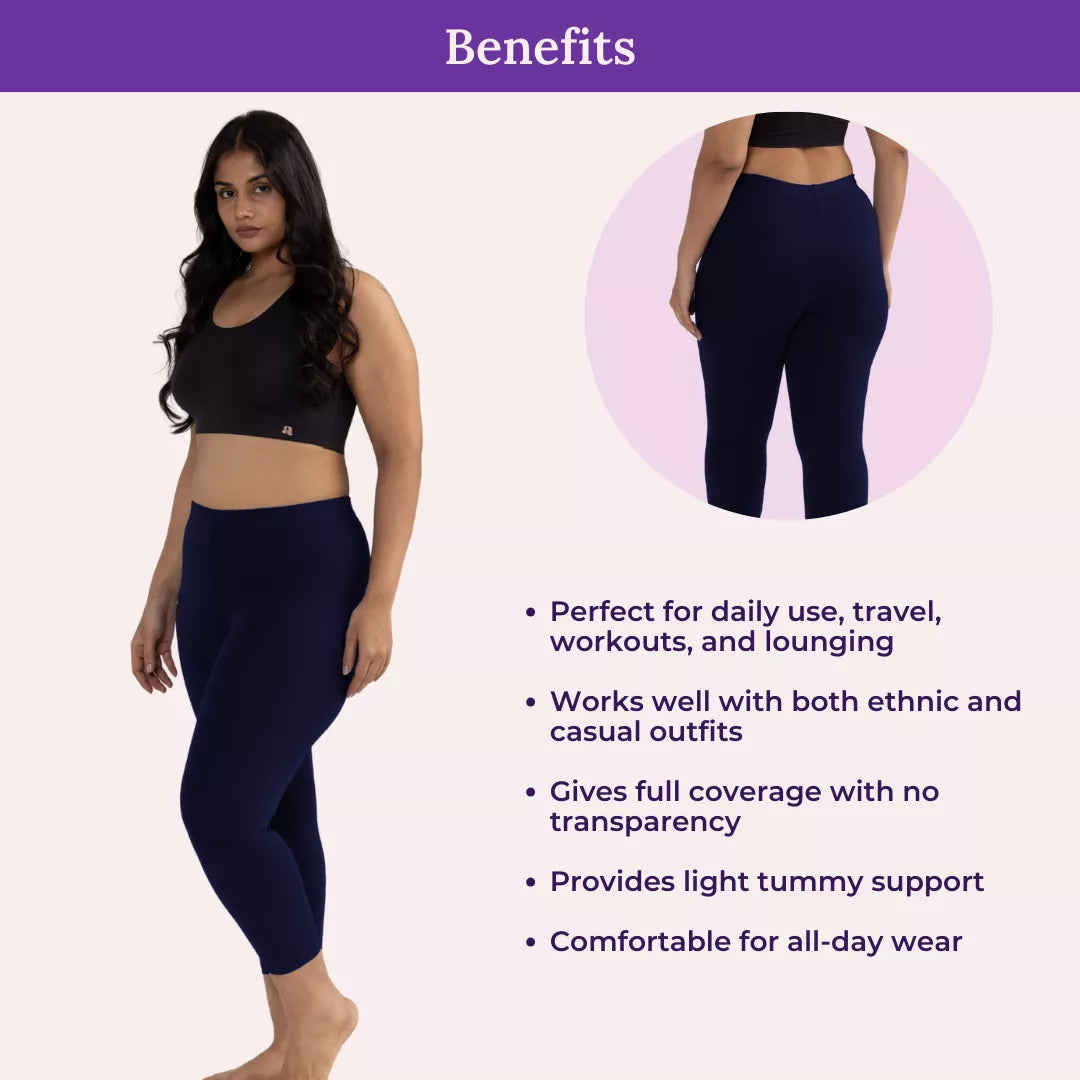 Benefits Of Cropped Leggings For Plus Size Navy Blue