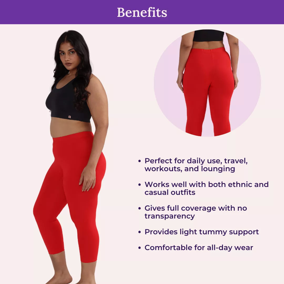 Benefits Of Cropped Leggings For Plus Size Red