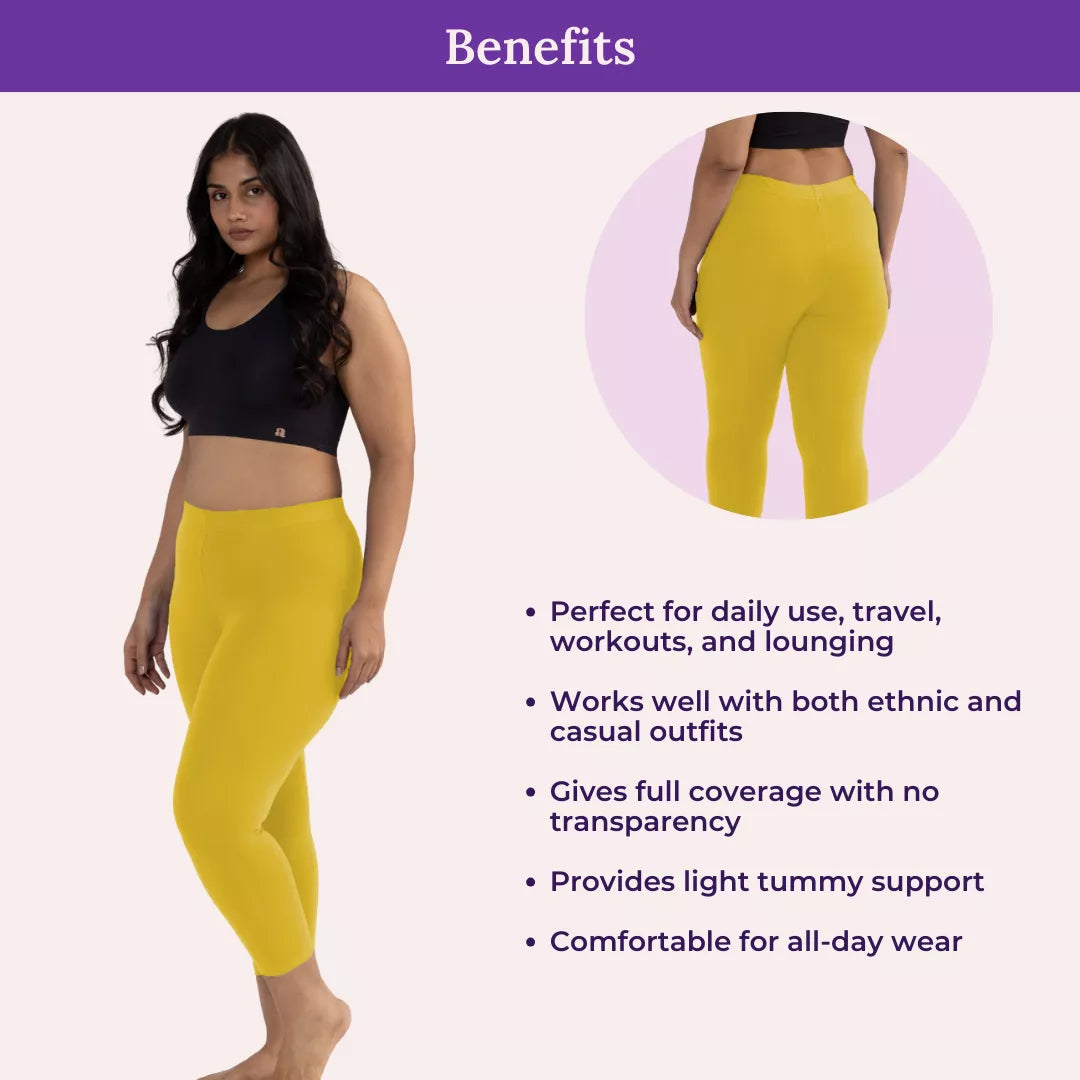 Benefits Of Cropped Leggings For Plus Size Yellow