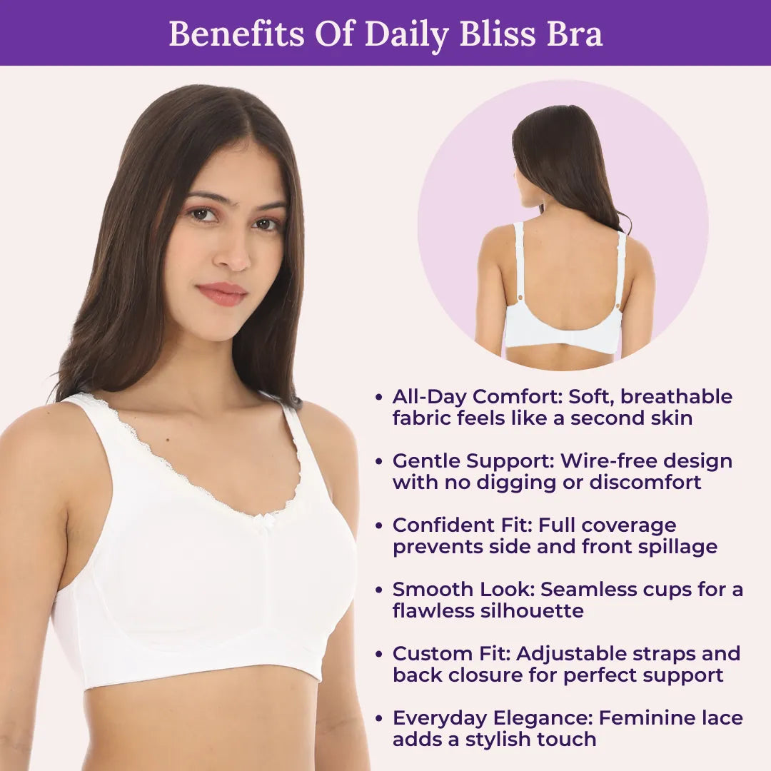 benefits of daily bliss bra_White