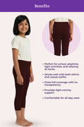 brown color -cropped leggings - for girls