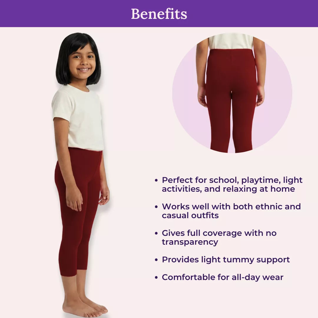 Benefits Of Girl Cropped Leggings Maroon