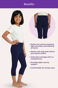 navy blue color - cropped  leggings for girls