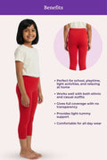 cropped  leggings - red color for girls