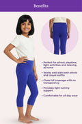 Girls' grey stretch cropped leggings – features and benefits