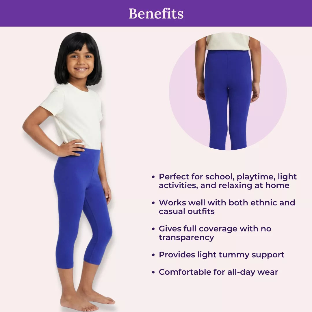 Benefits Of Girl Cropped Leggings Royal Blue