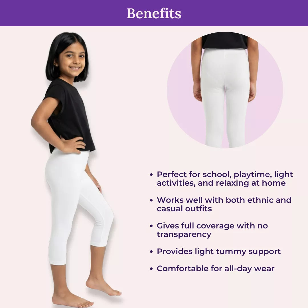 Benefits Of Girl Cropped Leggings White