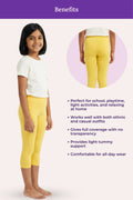 Girls' stretch yellow cropped leggings – benefits