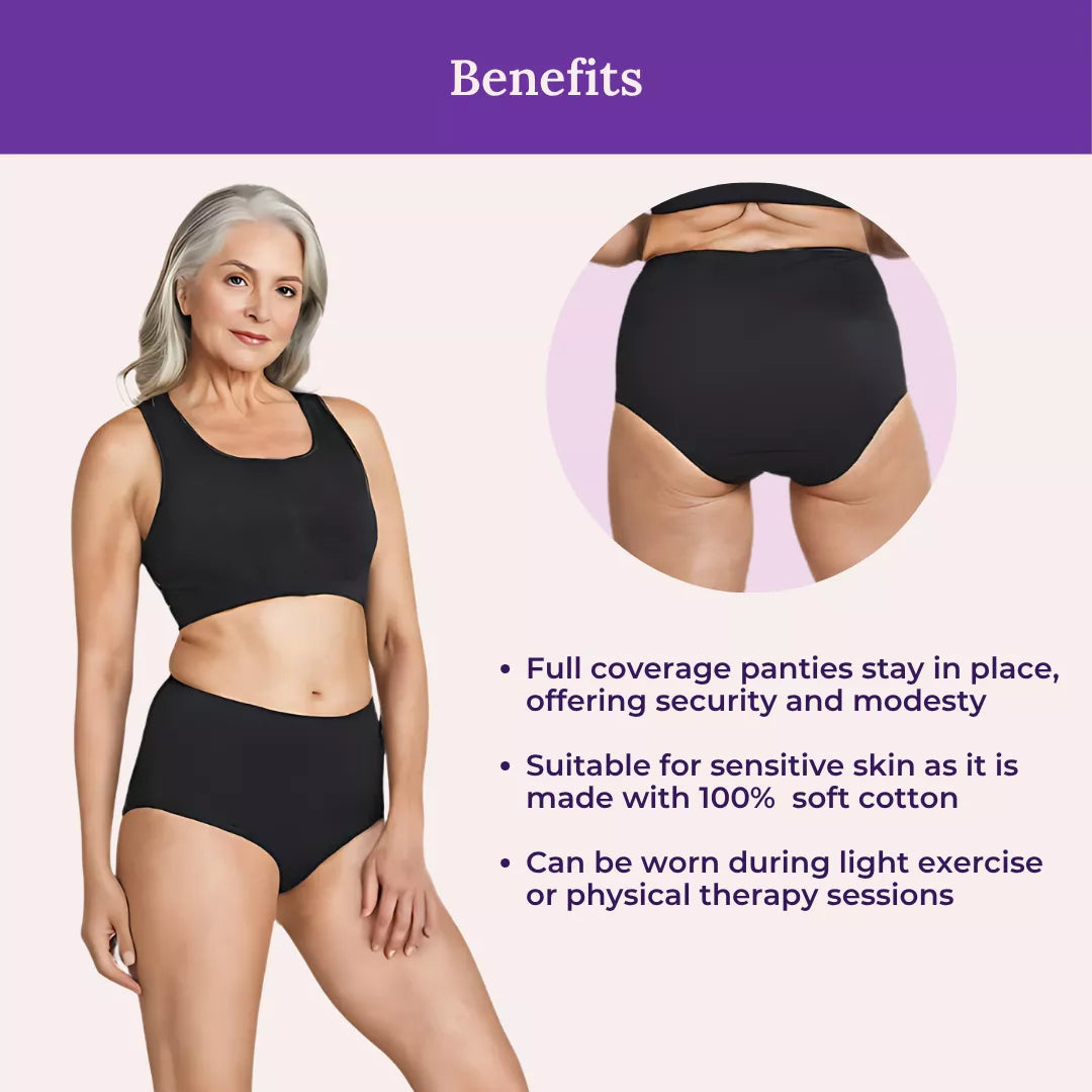 Benefits Of High Waist Cotton Panties For Elderly-Black