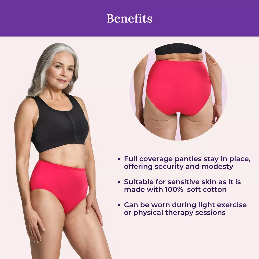 Benefits Of High Waist Cotton Panties For Elderly-Dark Pink