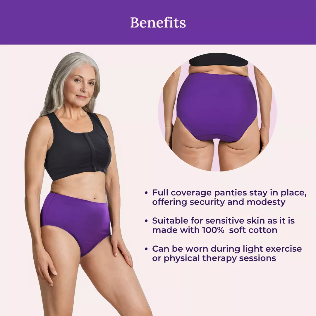 Benefits Of High Waist Cotton Panties For Elderly-Magenta