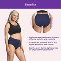 Benefits Of High Waist Cotton Panties For Elderly-Navy Blue
