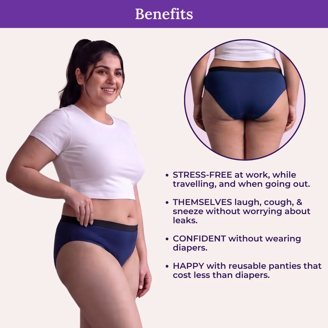 Benefits Of Lycra Incontinence Bikini-Curvy Royal Blue